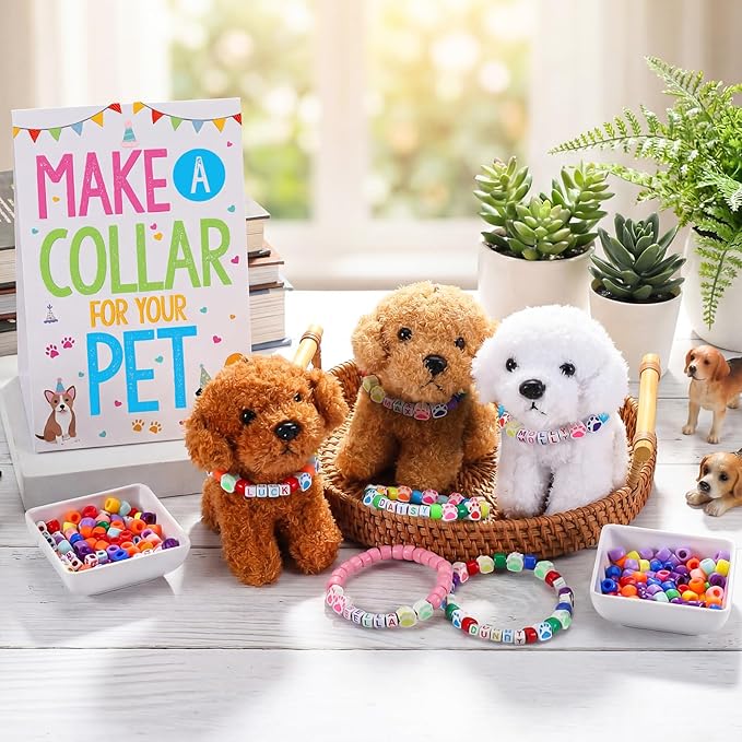 1041 Pcs Adopt a Puppy Pet Party Supplies DIY Kit, Puppy Adoption Station Package Supplies Make a Collar for Your Pet for Dog Birthday Party
