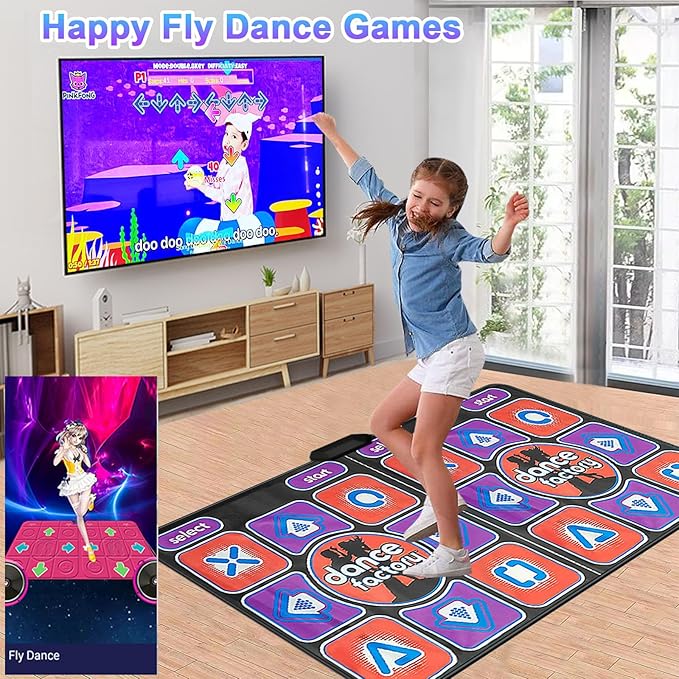 TV Dance Mat Games for Kids |Dance Step Pad for Girls with Interactive Dancing Games|Girl Birthday Gifts, Christmas Xmas Gift for Kids |Toy Gifts for Girl 4-8 | HDMI Plug & Play