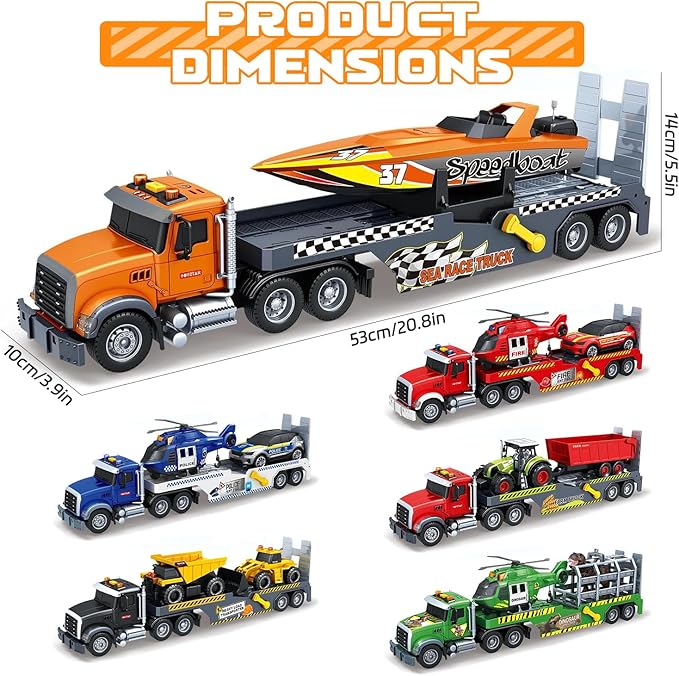 21" Semi Large Truck Toys Friction Powered Vehicles