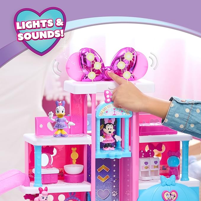 Disney Jr. Minnie Mouse Pet Hotel Playset, 23-piece Hotel Set, 20 Inch Tall Playset, Ages 3 and Up, Kids Toys for Ages 3 Up by Just Play