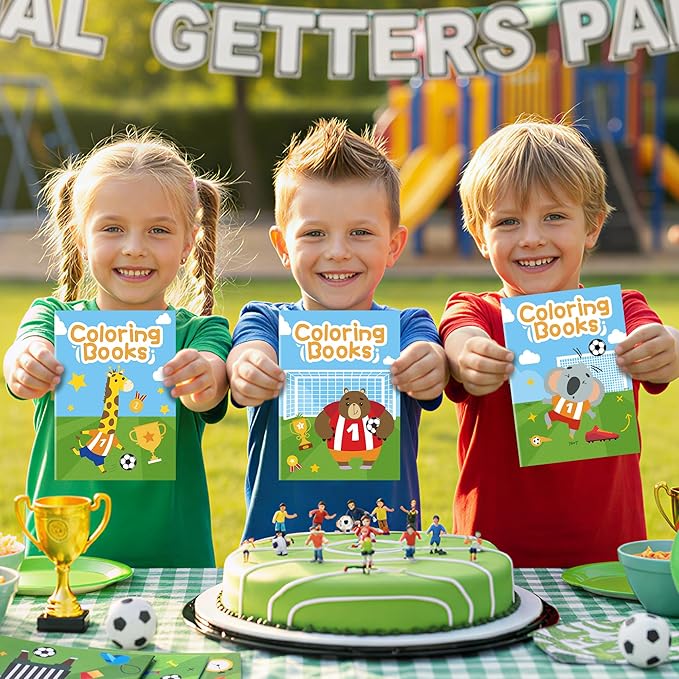 Soccer Coloring Books for Kids - 48Pcs Soccer Mini Coloring Booklet Sports Ball Theme DIY Art Drawing Book for Toddlers Birthday Party Favors Gifts Classroom Reward Home Art Activity Supplies