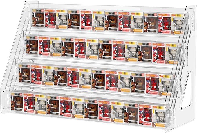 4 Layers Acrylic Display Shelf, Clear Display Stand Toys Organizer for Mini Collectible Toys