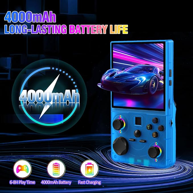 DC40V Retro Handheld Game Console - 4.0 Inch Retro Gaming Console with Preloaded 20,000+ Classic Games, Open Source Linux System, Built-in 64G TF Card, Portable Pocket Hand Held Video Game