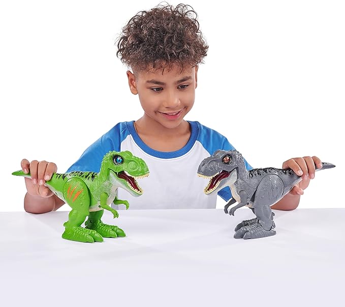 Robo Alive Attacking Grey T-Rex Battery-Powered Robotic Toy by Zuru, Dinosaur Toy, Gift for Boys 3 Years Old and Up