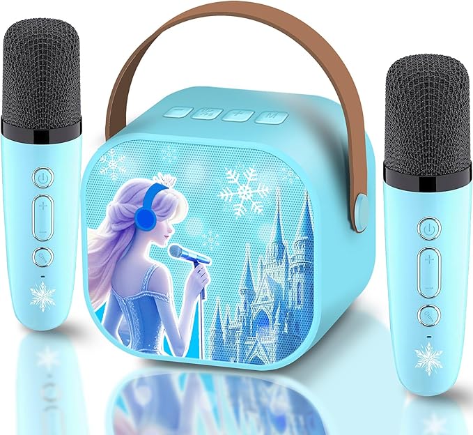 Frozen Toys for Girls Mini Karaoke Machine for Kids Princess Toys 3 4 5 6 7 8 9 10 Year Old Girl Birthday Gifts Kids Toys Toddler Wireless Microphones