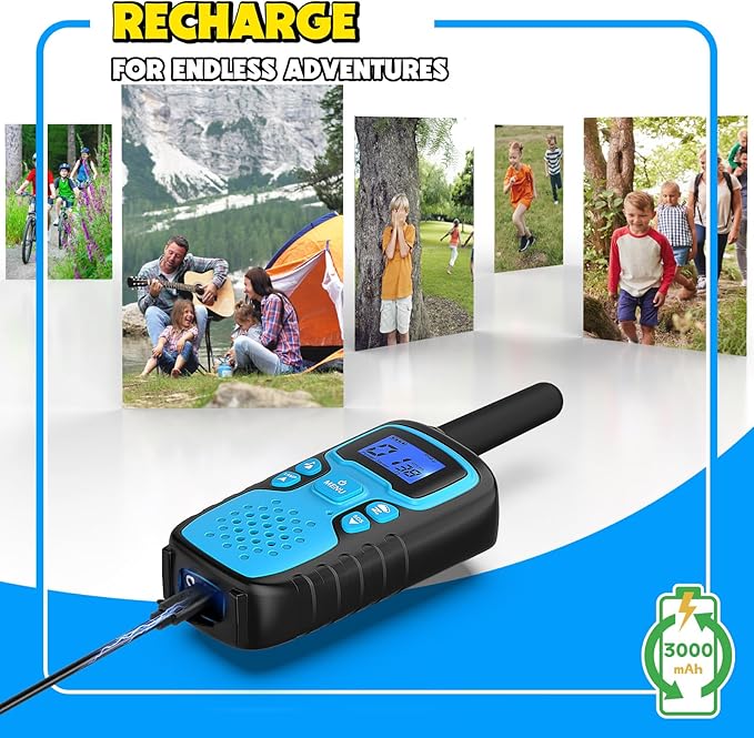 Wishouse Walkie Talkies for Adults Kids Long Range Rechargeable 6 Pack Family Camping Gift