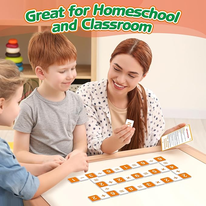 Math Manipulatives & Flash Cards - Addition, Subtraction, Multiplication & Division Learning Games for Kids - Travel & Homeschool Must Haves