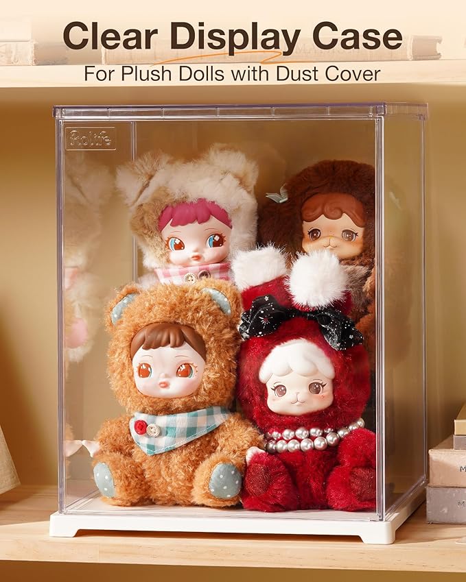 Rolife Dust Cover for DIY Miniature House, 9.8 x 9.8 x 12.2 Inches Clear Acrylic Display Case for Rolife Book Nook Kits, Transparent Protective Showcase for Collectibles & Action Figures