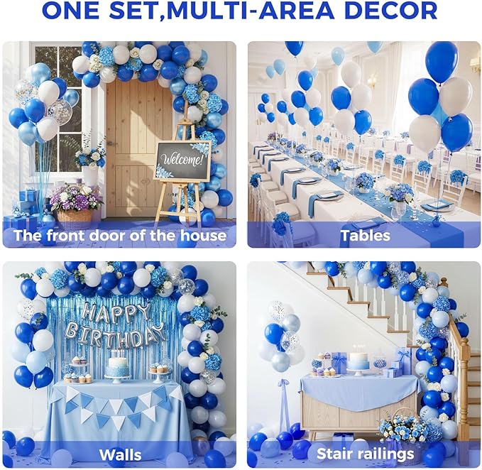 LovesTown 110PCS Royal Blue Balloons, Blue Latex Balloon for Birthday Baby Shower Graduation Baseball Nautical Retirement Bachelorette Patriotic Independence Day Party Supplies Decoration,12 Inches