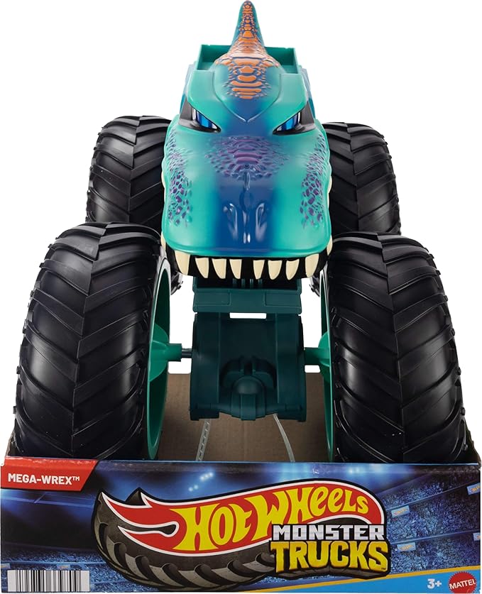 Hot Wheels Monster Trucks Toy Truck, Colossal Mega-Wrex Fan-Favorite Character with Big Wheels & Bright Detail, Monster Trucks Live