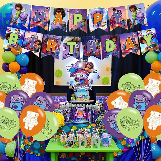 Home Movie Birthday Party Decorations,Cartoon Adventure Home Movie Theme Party Supplies for Kids Adults with Happy Birthday Banner Cake Topper Cupcake Toppers Balloons