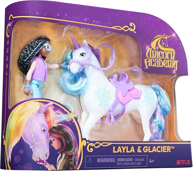 Unicorn Academy, Layla & Glacier with 2 Accessories & Hair Tool, Dolls & Unicorn Toys for Girls Ages 4 and up