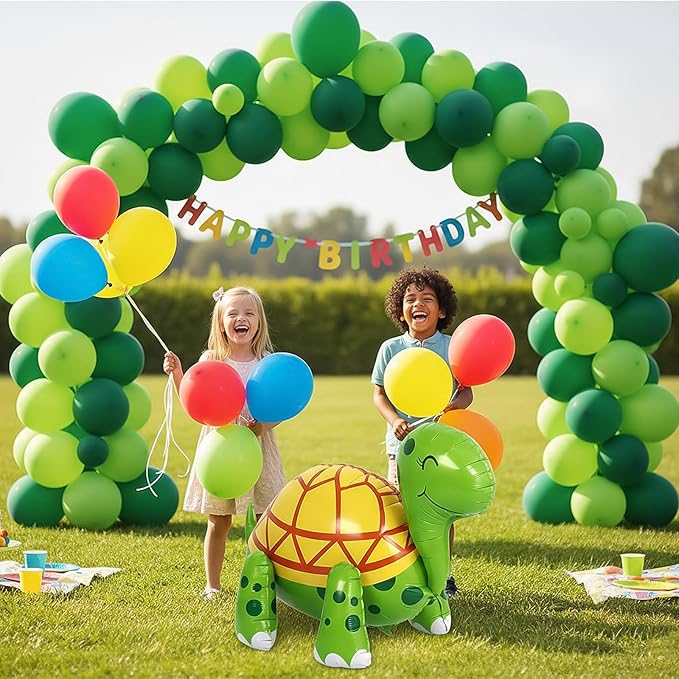 Green Turtle Balloon, 26 Inch Large Walking Tortoise Foil Balloon, Green Balloons for Turtles Birthday Party Pet Themed Party St. Patrick's Day Decoration
