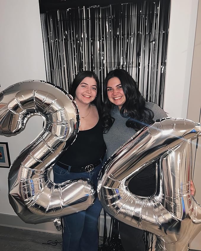 40 Inch Silver Number 5 Balloon, Giant 5 Number Balloons for 5th Birthday Decorations, Party Supplies for Baby Boy Girl, Silver Party Decor