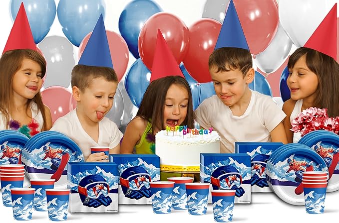 Snowboarding Birthday Party Supplies Set Plates Napkins Cups Tableware Kit for 16