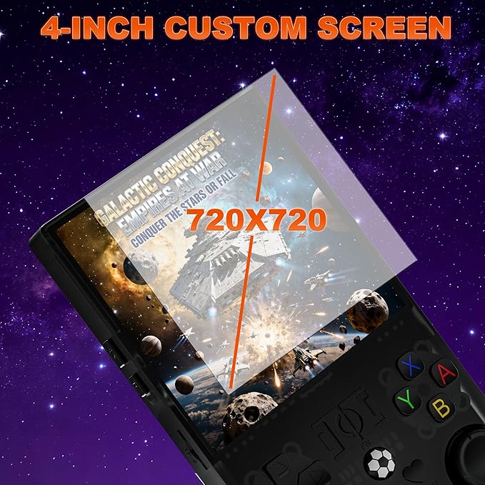R36MAX Retro Handheld Game Console, 4.0 Inch IPS Screen, 64G TF Card, 4000mAh Battery, Plug and Play Portable Retro Gaming Console, Built-in 18,000+ Classic Game & 30+ Emulators - Black
