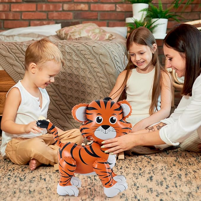 Standing Tiger Balloon, 24inch Large Jungle Safari Animals Foil Balloons, Walking Tiger Balloons for Kids Wild Zoo Party Baby Shower Birthday Decor Supplies