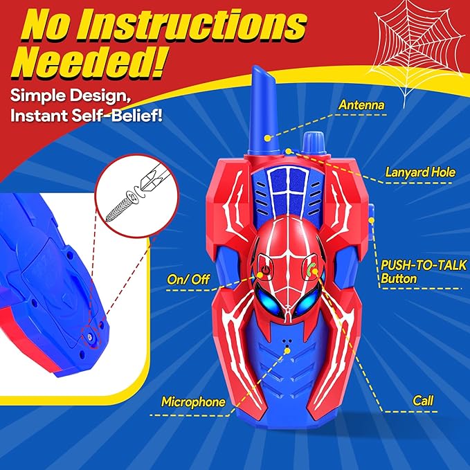 Vvinca Spider Walkie Talkies for Kids 4 PCS
