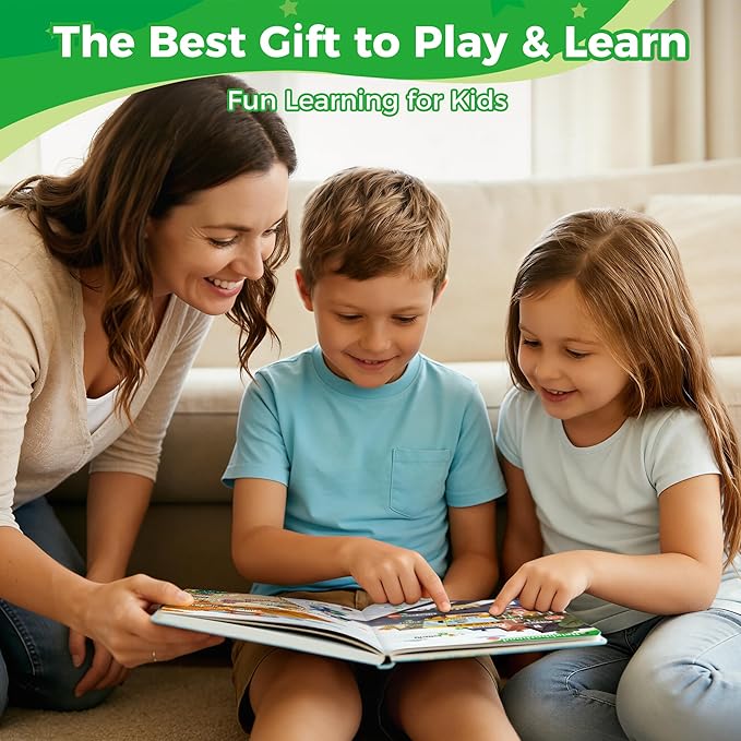 Interactive Learning Sound Book for Kids Ages 3-8 - 500 Core English Vocabulary Words, Early Educational Talking Book with Touch & Sound for Preschool, Kindergarten & Homeschooling