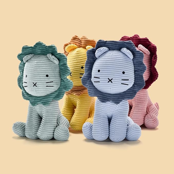 Lion Plush Corduroy (Blue) 11" Stuffed Animal for Baby, Toddler, Kids, Adults - Lion Corduroy Toy-Adorable Toy Made from Kid-Friendly, Quality Material