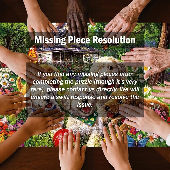 300 Piece Puzzles for Adults, Garden Dog Jigsaw Puzzle for Children Elderly, Large Piece Fun Animal Puzzle for Kids Ages 8-10 10-12,Cute Puppy Pet Lover Jigsaw Puzzles,Family Game Great Gift 20.5*15in