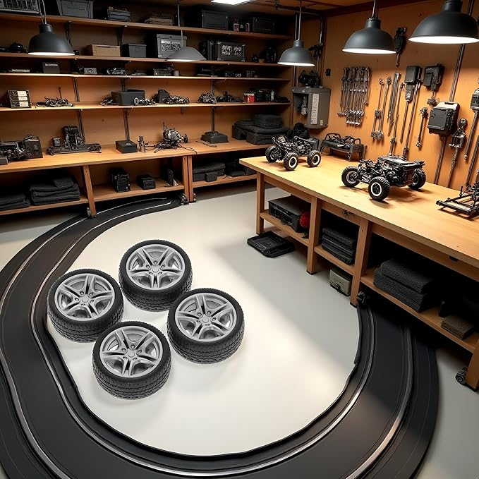 4Pcs Black 48mm Tires,Simulation Rubber Wheel Tire Wheel Toy Model DIY RC Spare Parts Easy Installation Small in Size,Tire and Wheel Sets,Remote and App Controlled Vehicles Parts