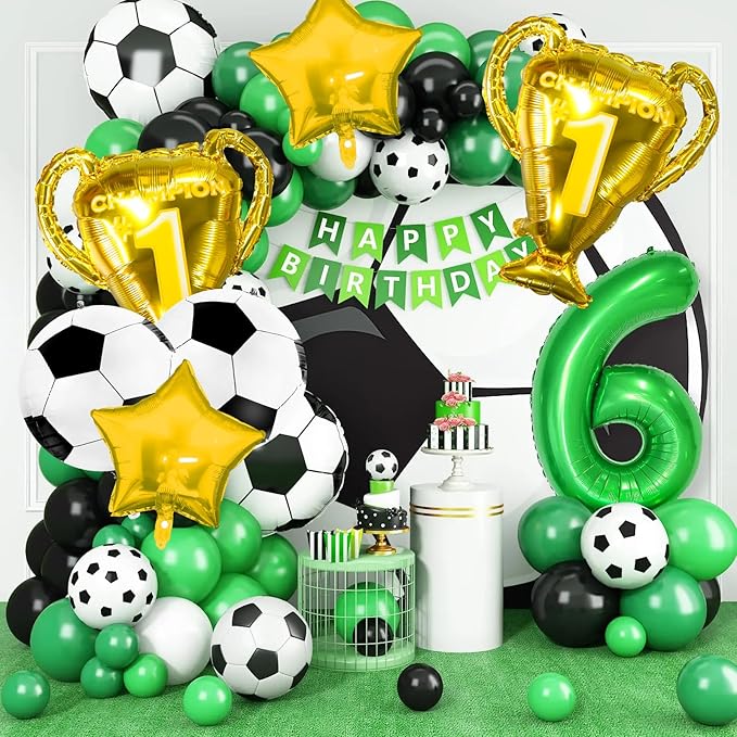 4D Sphere Soccer Balloons 8 Pcs 22 inch Champion Trophy Balloons for Soccer Party Decorations World Cup Decor Sports Football Ball Fans Birthday Party Decoration Supplie