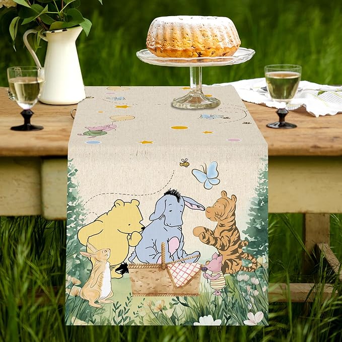Winnie Baby Shower Decorations-Pooh Birthday Party Decor-Winnie Tablecloth,Tablecloth Oh Baby Gender Reveal Birthday Party Supplies for Kids Boys Girls,Classsic