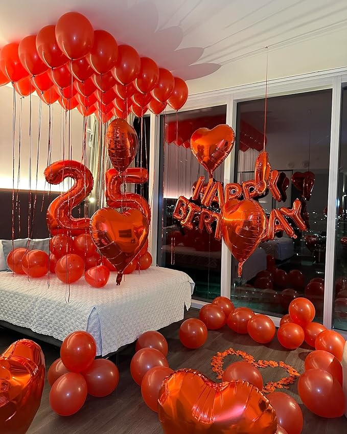 Red 4 Balloon, Number Balloon 40 Inch for 4th Red Party decorations, Four Large Numbers for Party Decor, Number 4 Balloon