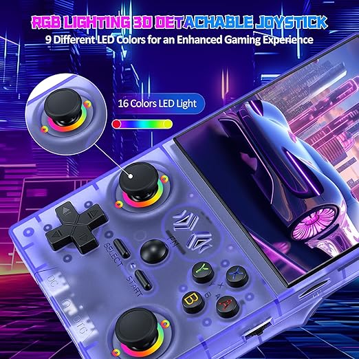 UYTGXEN XF40V Retro Handheld Game Console with 2*Detachable Long Joysticks, 4.0-Inch HD IPS Screen Retro Gaming Console, Preloaded Classic Games with Multiple Emulator, Pocket Video Gaming