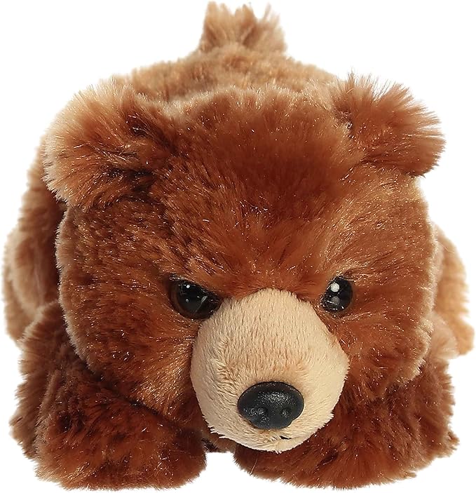 Aurora® Adorable Mini Flopsie™ Grizzly Bear Stuffed Animal - Mini Companions Ready for Playful Adventures - for Kids All Ages, Toddlers, Adults, and Families - Brown 9 Inches