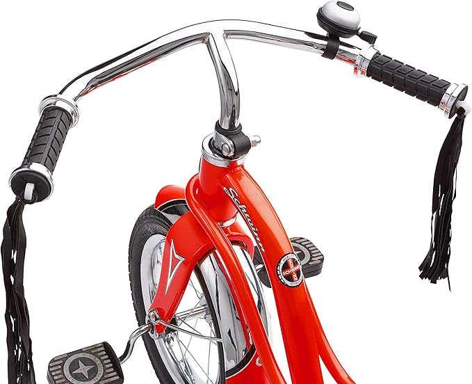Schwinn Roadster Tricycle, 12 Inch Front Wheel Bike for Kids Ages 2-4, Low Center of Gravity, Retro Steel Frame, Adjustable Seat Grows with your Child, Rear Deck, Tricycle for Toddlers
