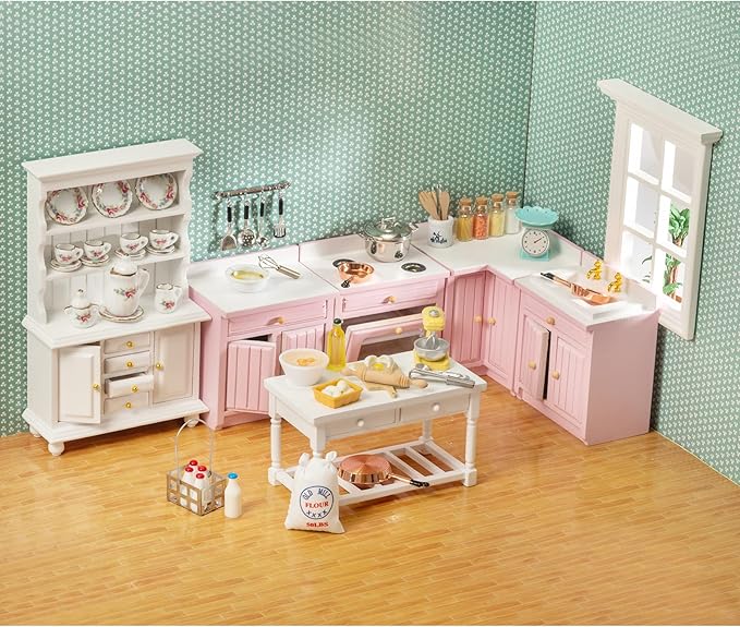 SAMCAMI Miniature Dollhouse Accessories - Dollhouse Furniture 1 12 Scale - Mini Stuff for Dollhouse Kitchen - Stand Mixer, Kitchen Scale, Flour, Rolling pin and Others