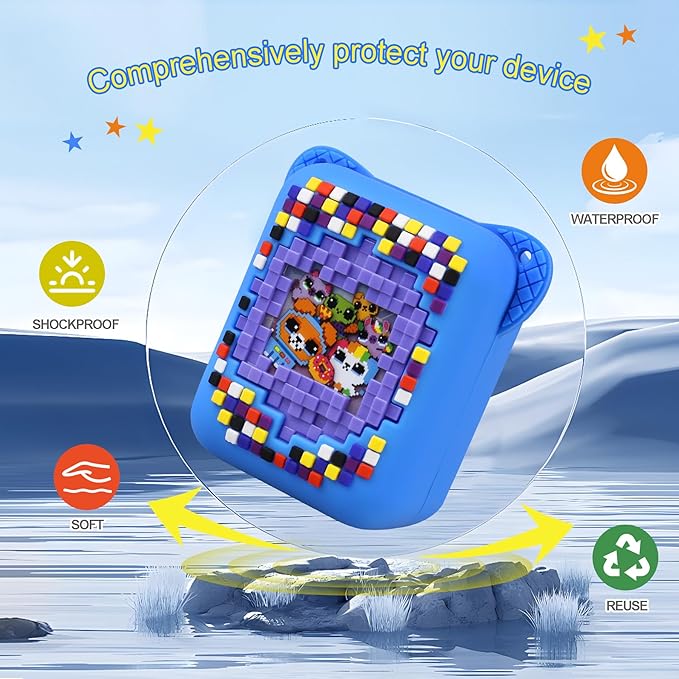 Silicone Cover Case for BITZEE Interactive Toy Digital Pet with 15 Animals Inside, Soft Silicone Protective Bag, Protective Skin Sleeve for Bitzee Virtual Electronic Pets Accessories, Blue