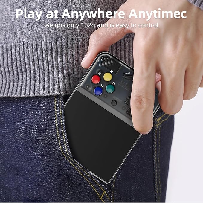 Miyoo Mini Plus,Handheld Retro Game Console 64GB,3.5-inch 640*480 IPS Screen 3000mAH Battery with Storage Case Casual Game Console Video Games Consoles(White)