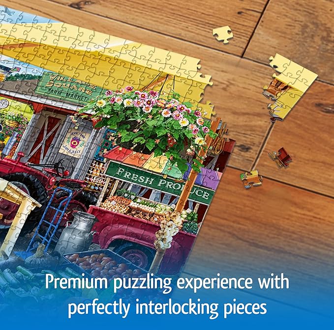 Wonder Forge Farmer's Market Day 1000 Piece Jigsaw Puzzle for Adults | Unique, Perfectly-Fitting Pieces | Fun, Vibrant Imagery | Amazon Exclusive