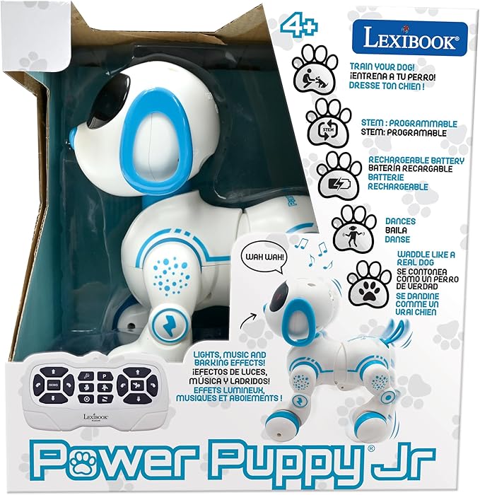 Lexibook Power Puppy® Jr - My Little Robot Dog - Robot Dog with Sounds, Music, Light Effects - Barks and Walks Like a Real Dog, Toy for Boys and Girls - PUP01