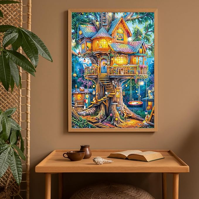 Jigsaw Puzzles for Adults 1000 Pieces, Interlock Perfectly Letter on Back No Dust, Home Decor Birthday Party Gift Toy for Men Women Elders Seniors, 1:1 Poster-Elf Tree