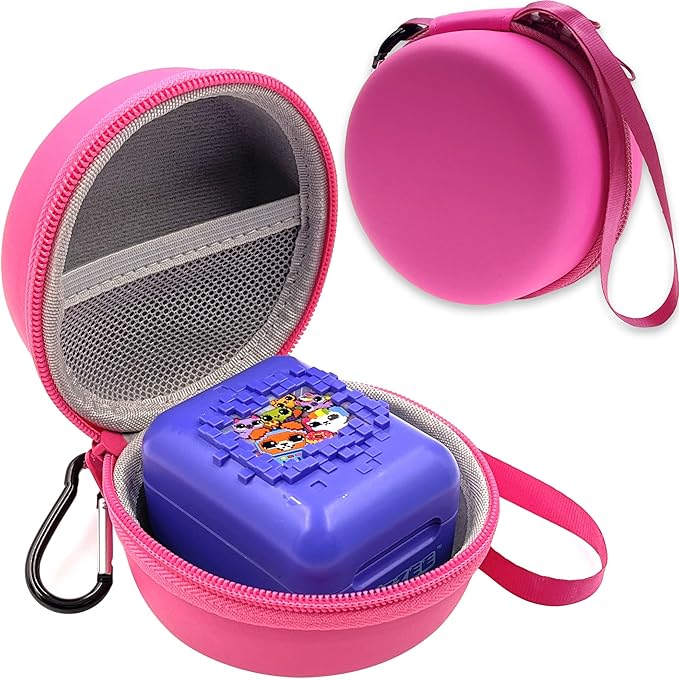 Hard Carrying EVA Case Compatible with Bitzee Digital Pet Interactive Virtual Toy, Storage Travel Holder for Bitzee Virtual Electronic Pets and Accessories (Case Only) (Pink)