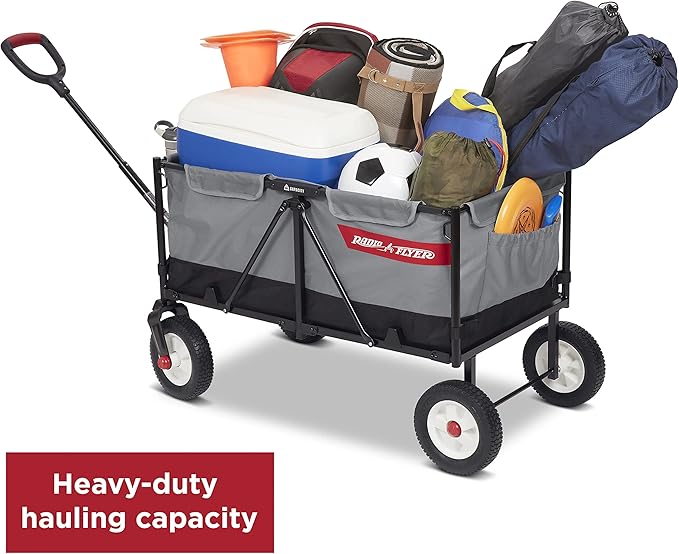 Radio Flyer The Beast EZ Fold Maximum Capacity Heavy-Duty Kid & Cargo Wagon, Collapsible Wagon for Ages 1.5-6 Gray