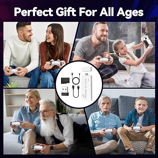 2025 Upgraded Retro Gaming Console, 4K HDMI Video Game Consoles with 40,000+ Games & 23 Emulators, Plug and Play Video Gaming Stick (128G)