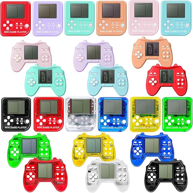 24Pcs Video Game Party Favors Video Game Keychain Gamer Party Favors Video Game Party Supplies Arcade Mini Gaming Keychain for Boys and Girls