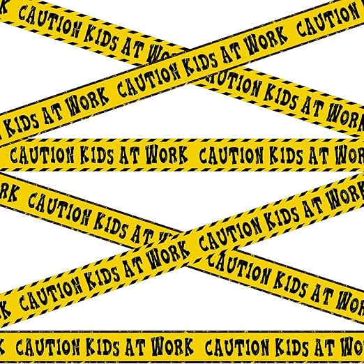 Nuanchu 2 Rolls 3'' x 98 Feet Kids at Work Construction Party Tape Decorations Caution Construction Birthday Party Supplies Favors for Kids Classroom Room Decor(No Stickiness)