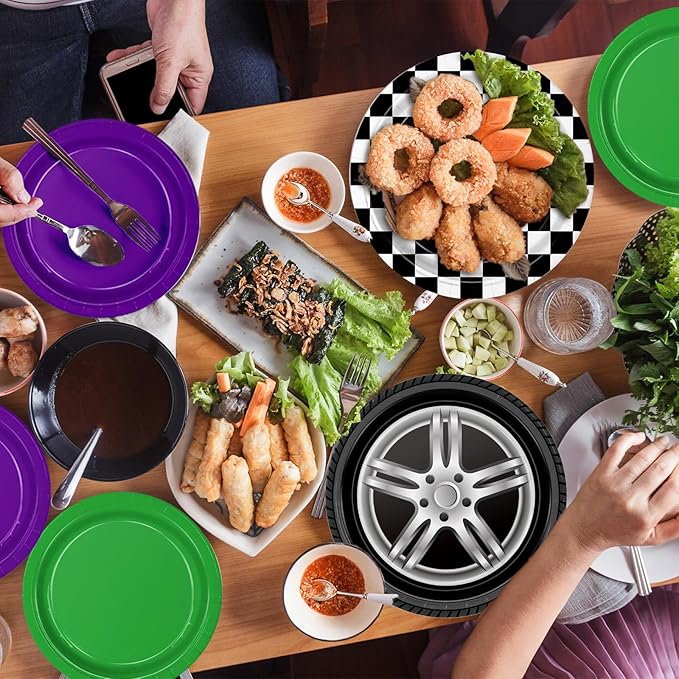 150pcs Monster Truck Paper Plates Napkins Monster Truck Birthday Party Decorations Paper Cups Disposable Tableware Set for Kids Party Supplies Serve 30 Guests