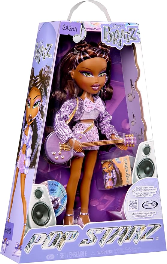 Bratz Pop Starz Sasha Fashion Doll with Accessories and Charm