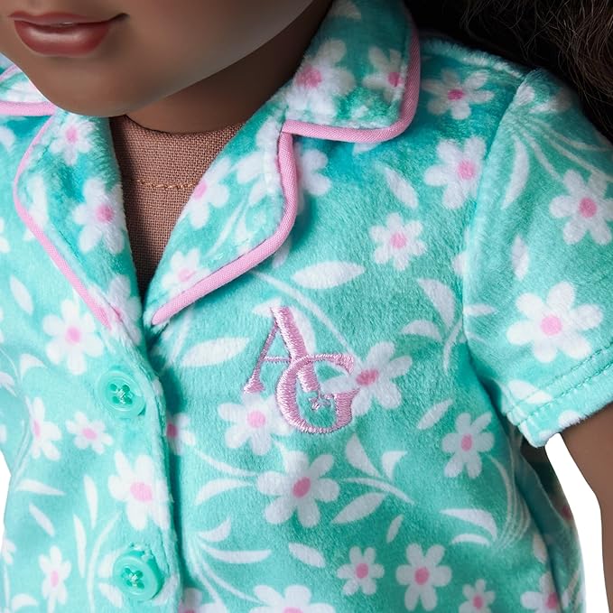 American Girl Truly Me, 18-inch Doll Clothes, Flower Fun PJs, with Headband and Slippers, Ages 6 Years+