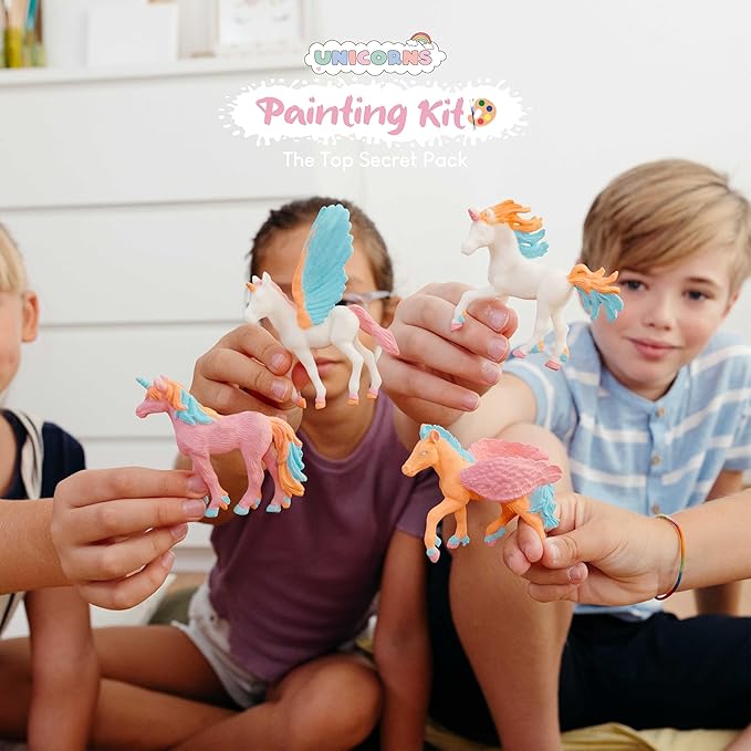 BONNYCO Unicorn Party Favors for Kids Painting Kit Pack 16, Goodie Bags Stuffers for Kids 3-5 4-8. Goody Bag Stuffers, Pinata, Classroom Prizes. Return Gifts Birthday Girl, Unicorn Party Supplies