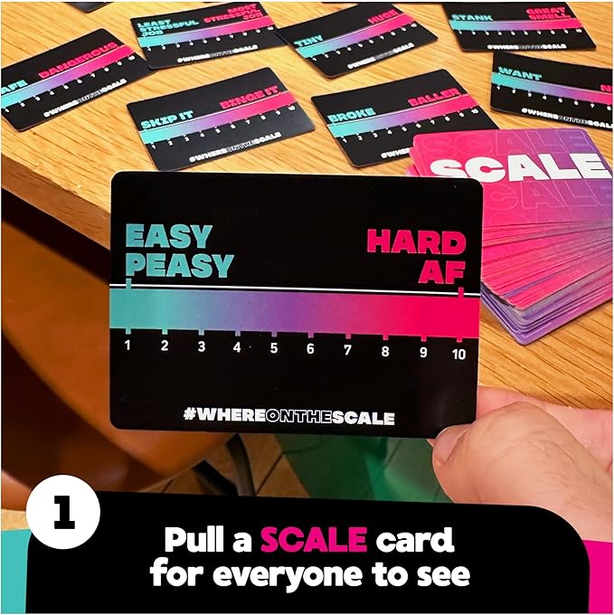 Spin Master Games, Where on The Scale, A Party Game of Extremes, for Friendsgiving, Bachelorette Parties, College, Happy Hour, Valentine's Day Gifts for Couples, 2+ Players, for Ages 18 & Up