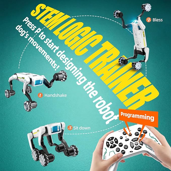 Smart Robot Dog for Kids, 30+ Bionic Actions, Voice & Remote Control, Programmable Moves, All-Terrain Stunt Pet Toy, Robotic Dog Toy for Boys Ages 5 6 7 8 9 10+ Birthday Gifts