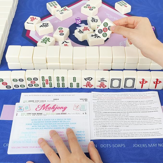 Mahjong Line Finder, 4 Pack Bright Mahjong Rules Helper Reader Beginner-Friendly Mahjong Accessories (White)